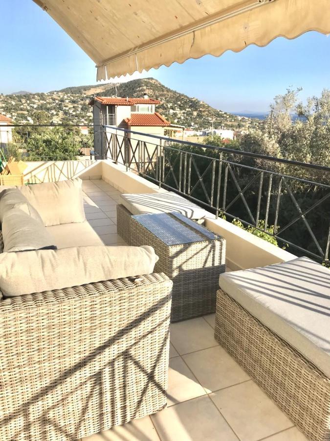 Beautiful Maisonette With A View To The Mountains And The Sea Agia Marina  Екстер'єр фото