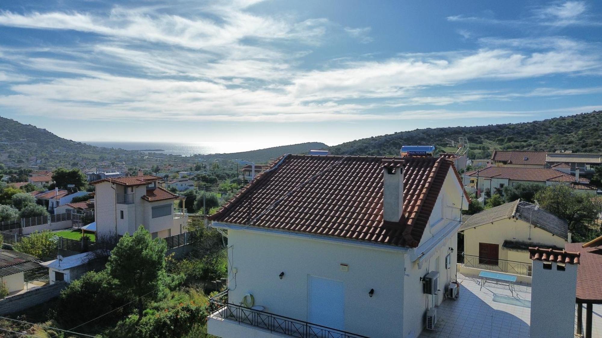 Beautiful Maisonette With A View To The Mountains And The Sea Agia Marina  Екстер'єр фото